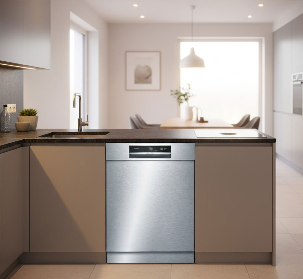 Máy rửa bát Bosch trong không gian bếp hiện đại châu Âu
