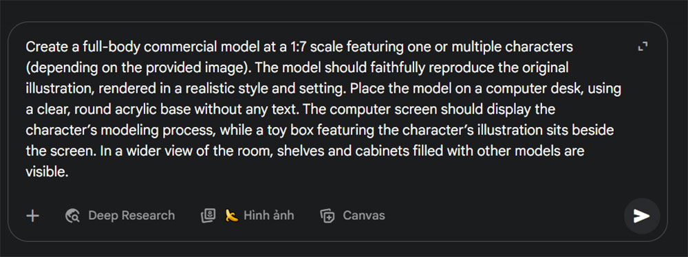 Nhập Prompt cho AI xử lý