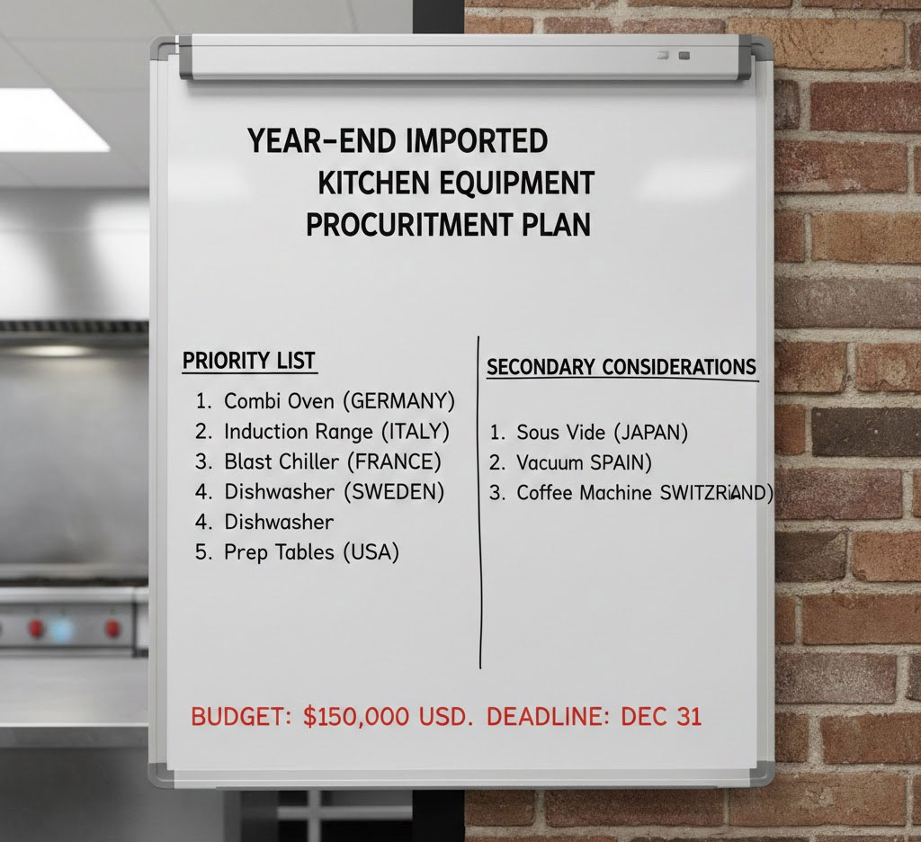 Bảng kế hoạch mua sắm thiết bị bếp cuối năm khoa học