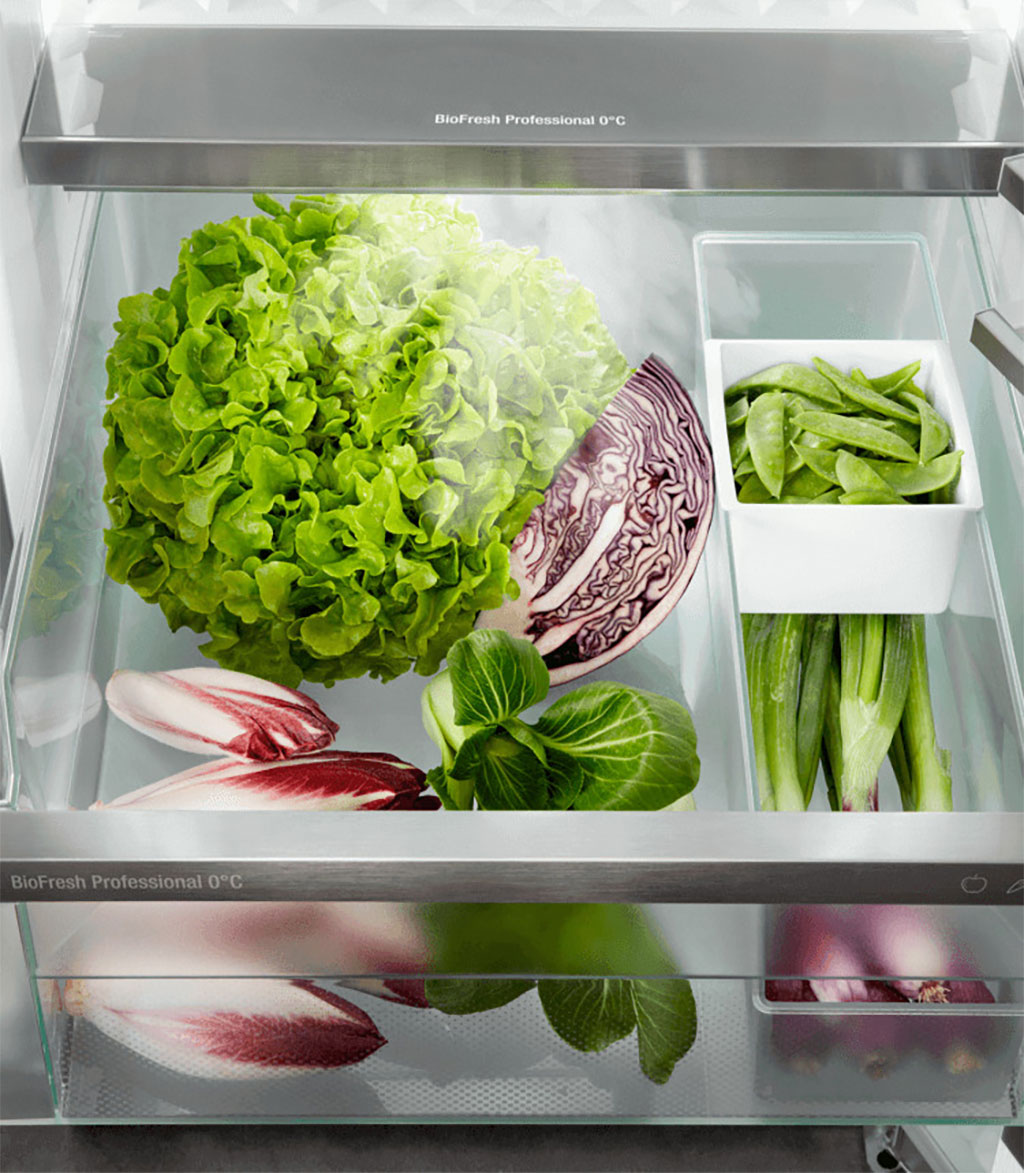 Rau quả tươi trong ngăn độ ẩm cao, màu sắc bắt mắt