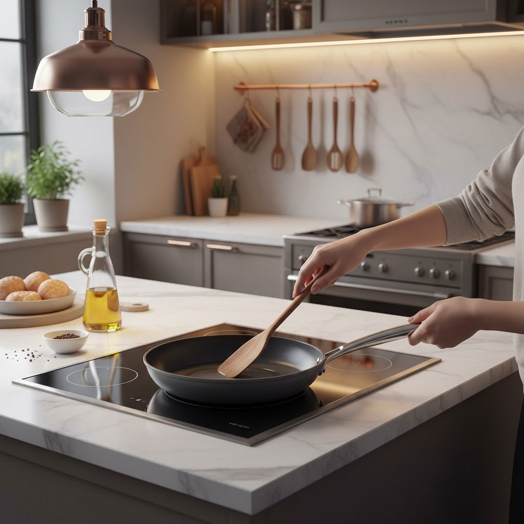 tráng dầu lần đầu cho chảo mới