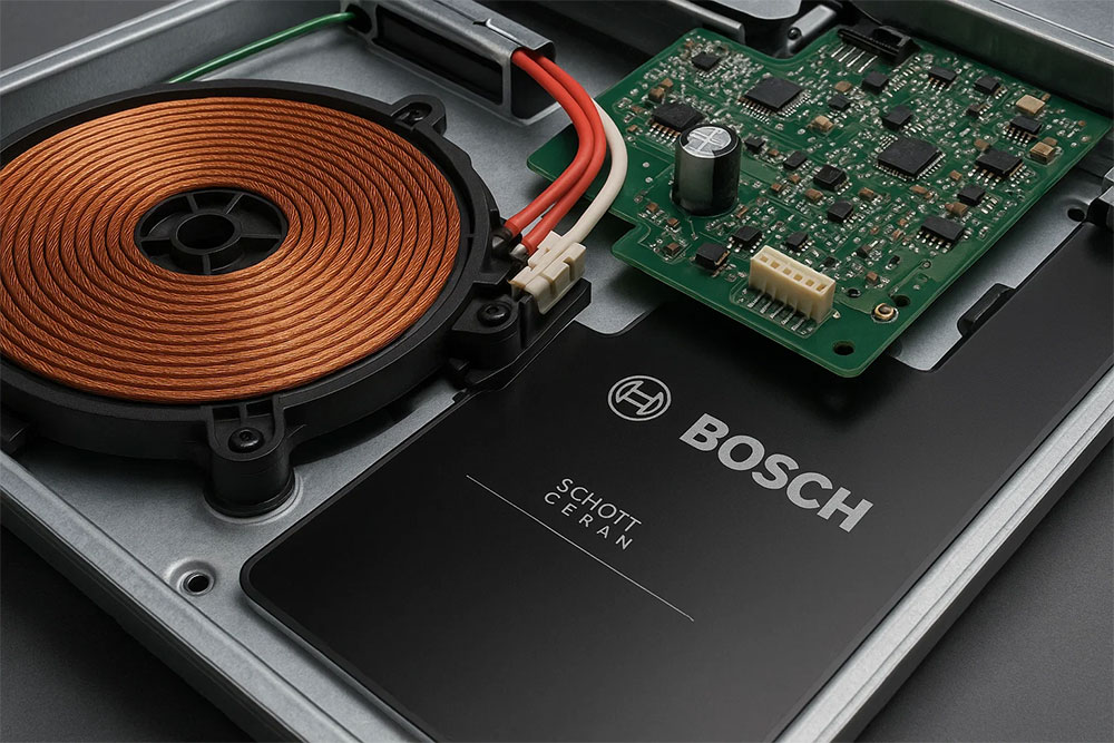 Linh kiện chất lượng cao của bếp từ Bosch nhập khẩu