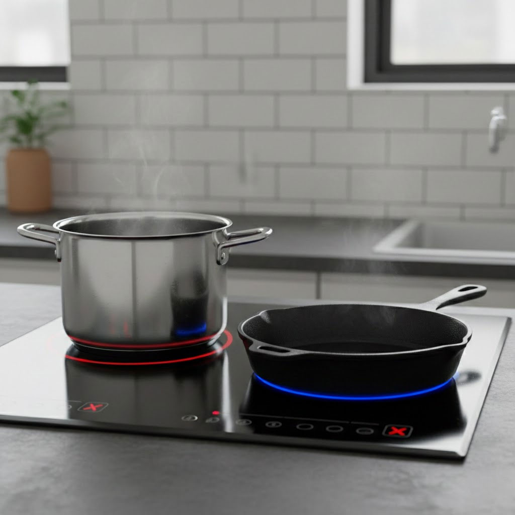 nồi chảo không tương thích với bếp từ