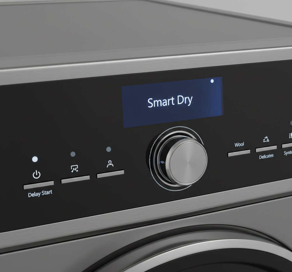 bảng điều khiển máy sấy hiển thị chế độ Smart Dry