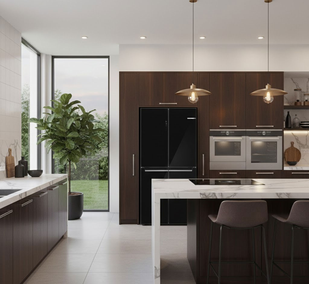 Thiết bị điện lạnh cao cấp trong không gian bếp hiện đại