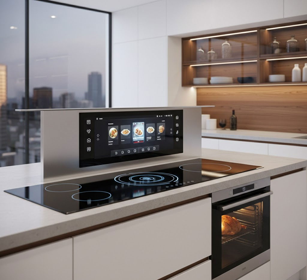 Thiết bị nhà bếp tích hợp màn hình thông minh và cảm ứng