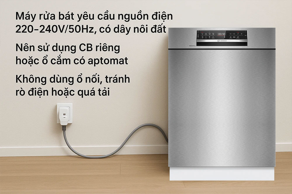 Ổ cắm điện chuyên dụng cho máy rửa bát Bosch