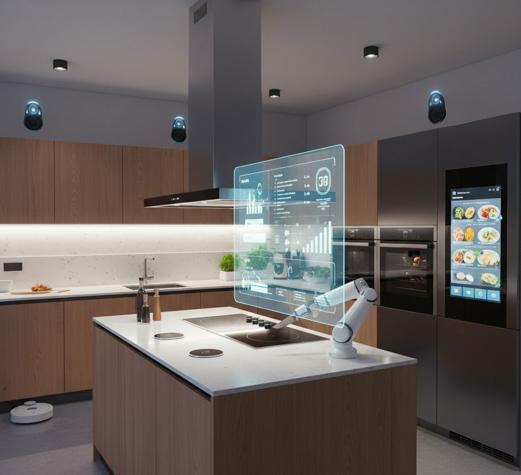 Gian bếp thông minh với lắp đặt thiết bị công nghệ