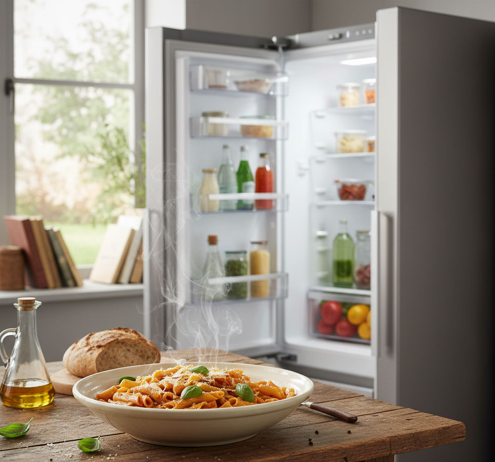 món ăn trong tô sứ trước khi cho vào tủ lạnh