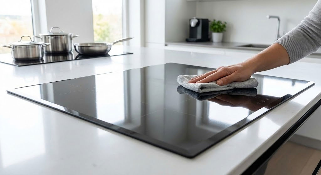 Mặt kính bếp từ sáng bóng dễ dàng lau chùi