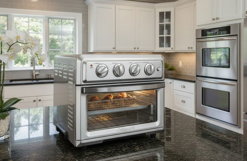 Thiết kế tổng thể của Lò chiên không dầu đa năng Cuisinart TOA 60HK bằng inox cao cấp