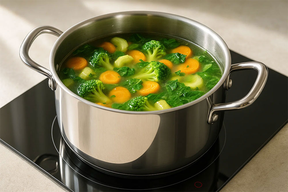 Nồi inox Barazzoni nấu canh thanh đạm