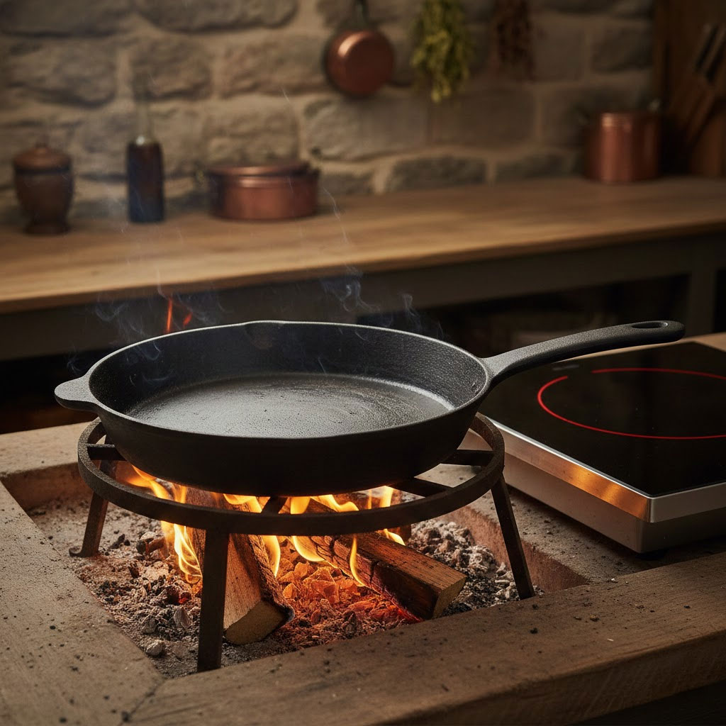 Chảo gang với lớp seasoning cần rửa tay để tránh gỉ