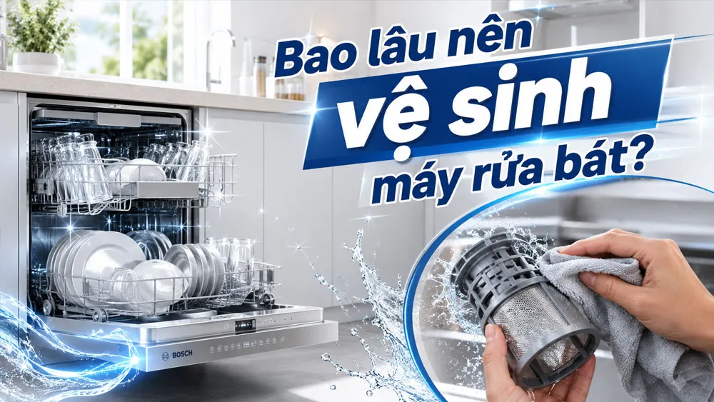 Bao lâu nên vệ sinh máy rửa bát?
