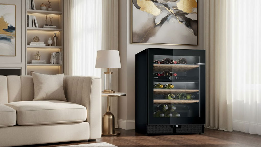 Đẳng cấp tủ rượu Bosch bắt đầu từ chất liệu gỗ thơm