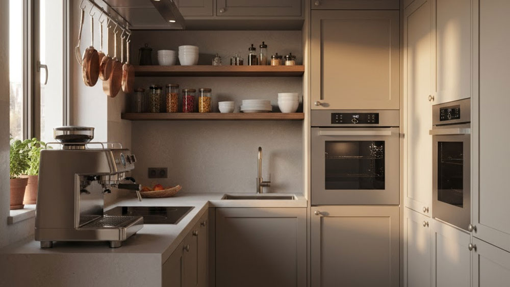 Sắp xếp dụng cụ nhà bếp nhỏ để tiết kiệm diện tích