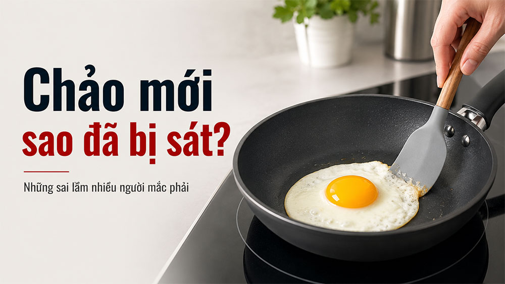 Vì sao chảo chống dính mới mua đã nhanh bị sát?